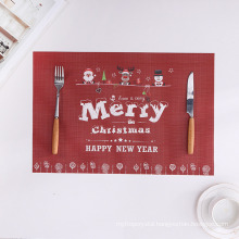 Christmas Theme Party Table Decotation PVC Placemat Anti-Skid Tablemat for Hotel